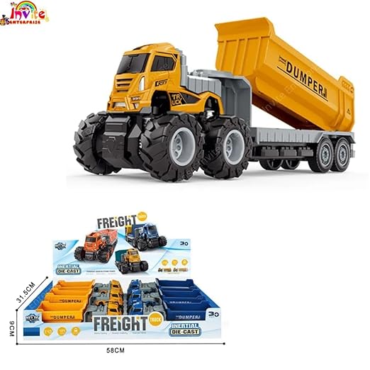 MANAKI ENTERPRISE 1:43 Metal Toys Alloy Diecast Truck Set Toy, Diecast Miniature Car Model (Pack Of 1) (Transport Dumper Truck), Multicolor