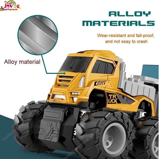 MANAKI ENTERPRISE 1:43 Metal Toys Alloy Diecast Truck Set Toy, Diecast Miniature Car Model (Pack Of 1) (Transport Dumper Truck), Multicolor