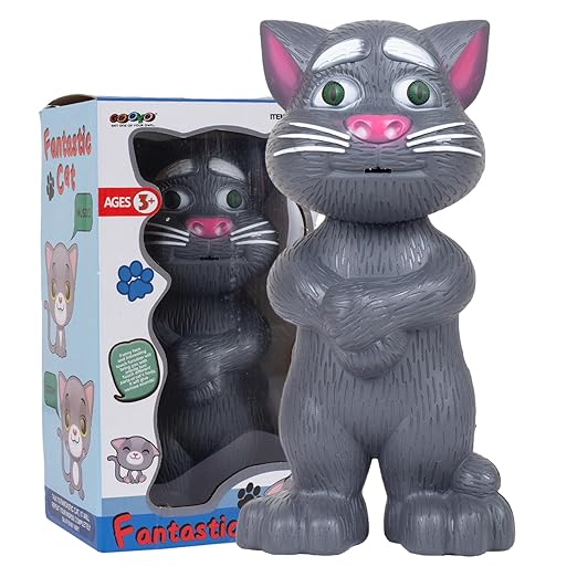 Gooyo GY-838-17/18 Electronic Pet Talking Toy Cat for Kids | Best Musical Toy with More Features | Best Gift for Kids | Black Color, 3xAA Battery (Not Included)